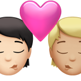 Kiss: Person, Person, Light Skin Tone, Medium-Light Skin Tone, the design in this release