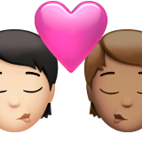 Kiss: Person, Person, Light Skin Tone, Medium Skin Tone, the design in this release