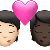 Kiss: Person, Person, Light Skin Tone, Dark Skin Tone, the design in this release