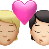 Kiss: Person, Person, Medium-Light Skin Tone, Light Skin Tone, the design in this release