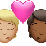 Kiss: Person, Person, Medium-Light Skin Tone, Medium-Dark Skin Tone, the design in this release