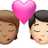 Kiss: Person, Person, Medium Skin Tone, Light Skin Tone, the design in this release