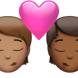 Kiss: Person, Person, Medium Skin Tone, Medium-Dark Skin Tone, the design in this release