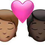 Kiss: Person, Person, Medium Skin Tone, Dark Skin Tone, the design in this release