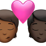 Kiss: Person, Person, Medium-Dark Skin Tone, Dark Skin Tone, the design in this release