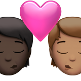 Kiss: Person, Person, Dark Skin Tone, Medium Skin Tone, the design in this release