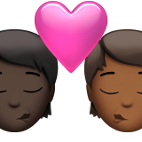 Kiss: Person, Person, Dark Skin Tone, Medium-Dark Skin Tone, the design in this release