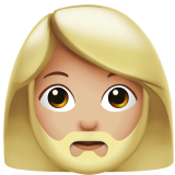 Woman: Medium-Light Skin Tone, Beard, the design in this release