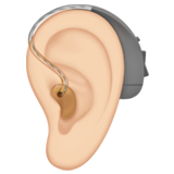 Ear with Hearing Aid: Light Skin Tone, the previous design