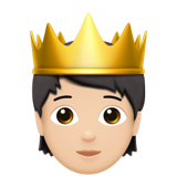 Person with Crown: Light Skin Tone, the design in this release