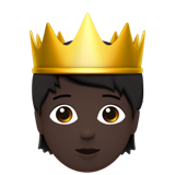 Person with Crown: Dark Skin Tone, the design in this release