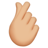 Hand with Index Finger and Thumb Crossed: Medium-Light Skin Tone, the design in this release