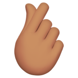 Hand with Index Finger and Thumb Crossed: Medium Skin Tone, the design in this release