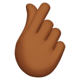 Hand with Index Finger and Thumb Crossed: Medium-Dark Skin Tone, the design in this release