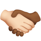 Handshake: Light Skin Tone, Medium-Dark Skin Tone, the design in this release
