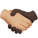 Handshake: Medium-Light Skin Tone, Dark Skin Tone, the design in this release