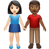 Woman and Man Holding Hands: Light Skin Tone, Medium-Dark Skin Tone, the design in this release