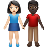 Woman and Man Holding Hands: Light Skin Tone, Dark Skin Tone, the design in this release