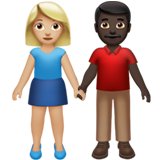 Woman and Man Holding Hands: Medium-Light Skin Tone, Dark Skin Tone, the design in this release