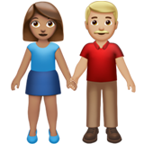 Woman and Man Holding Hands: Medium Skin Tone, Medium-Light Skin Tone, the design in this release