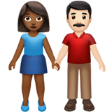 Woman and Man Holding Hands: Medium-Dark Skin Tone, Light Skin Tone, the design in this release