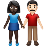 Woman and Man Holding Hands: Dark Skin Tone, Light Skin Tone, the design in this release