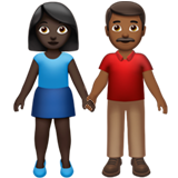 Woman and Man Holding Hands: Dark Skin Tone, Medium-Dark Skin Tone, the design in this release