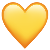 Yellow Heart as drawn by Apple in iOS 16.4