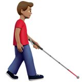 Man with White Cane Facing Right: Medium Skin Tone, the design in this release