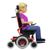 Woman in Motorized Wheelchair Facing Right: Medium-Light Skin Tone, the design in this release