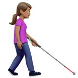 Woman with White Cane Facing Right: Medium Skin Tone, the design in this release