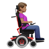 Woman in Motorized Wheelchair Facing Right: Medium Skin Tone, the design in this release