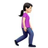 Woman Walking Facing Right: Light Skin Tone, the design in this release