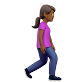 Woman Walking Facing Right: Medium-Dark Skin Tone, the design in this release