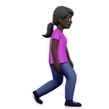 Woman Walking Facing Right: Dark Skin Tone, the design in this release