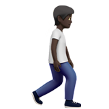 Person Walking Facing Right: Dark Skin Tone, the previous design