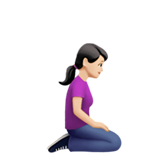 Woman Kneeling Facing Right: Light Skin Tone, the previous design