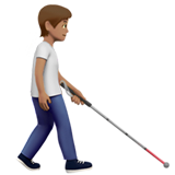 Person with White Cane Facing Right: Medium Skin Tone, the previous design