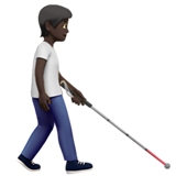 Person with White Cane Facing Right: Dark Skin Tone, the previous design