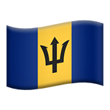 flag: Barbados as rendered by Apple