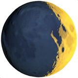 waxing crescent moon as rendered by Apple