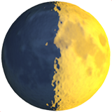 first quarter moon as rendered by Apple