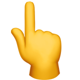 backhand index pointing up as rendered by Apple