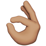 OK hand: medium skin tone as rendered by Apple