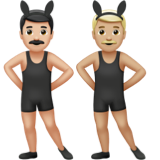 Men with Bunny Ears: Light Skin Tone, Medium-Light Skin Tone, the design in this release