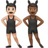 Men with Bunny Ears: Light Skin Tone, Medium-Dark Skin Tone, the design in this release