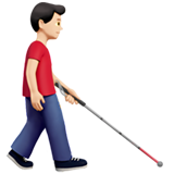 Man with White Cane Facing Right: Light Skin Tone, the design in this release