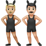 Men with Bunny Ears: Medium-Light Skin Tone, Light Skin Tone, the design in this release
