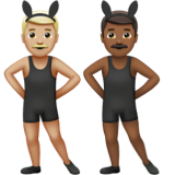 Men with Bunny Ears: Medium-Light Skin Tone, Medium-Dark Skin Tone, the design in this release