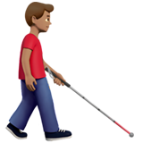 Man with White Cane Facing Right: Medium Skin Tone, the design in this release